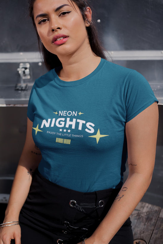 WOMENS NAVY BLUE ROUNDNECK T-SHIRT