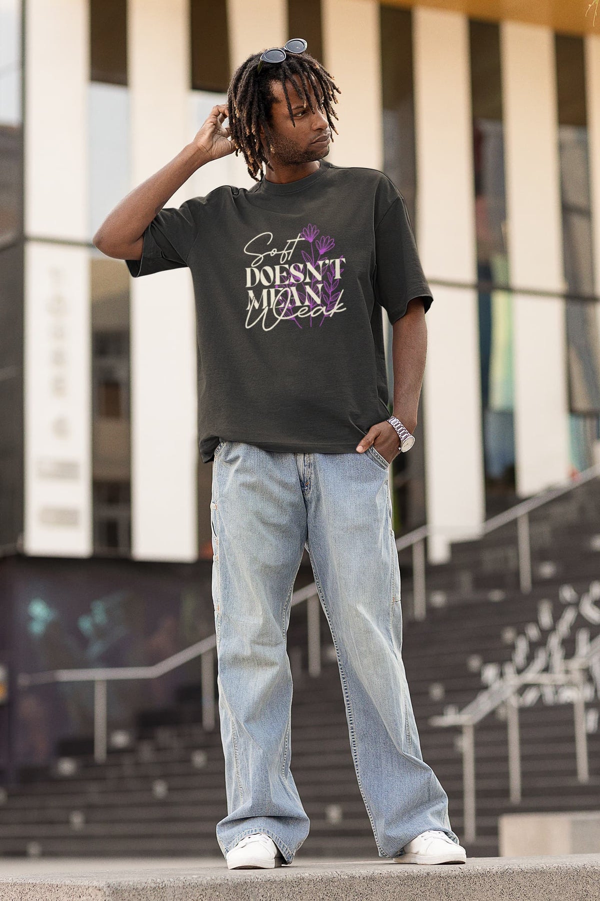 MENS BLACK OVERSIZED T-SHIRT