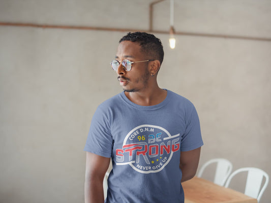 Men's Smoke Blue Round Neck T-shirts