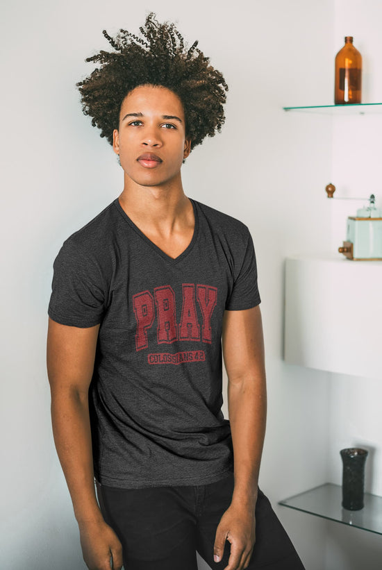 MENS BLACK VNECK T-SHIRT