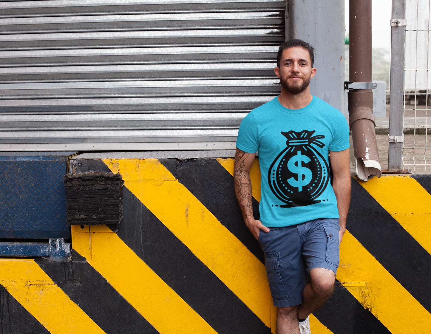 Men's Sky Blue Round Neck T-shirts