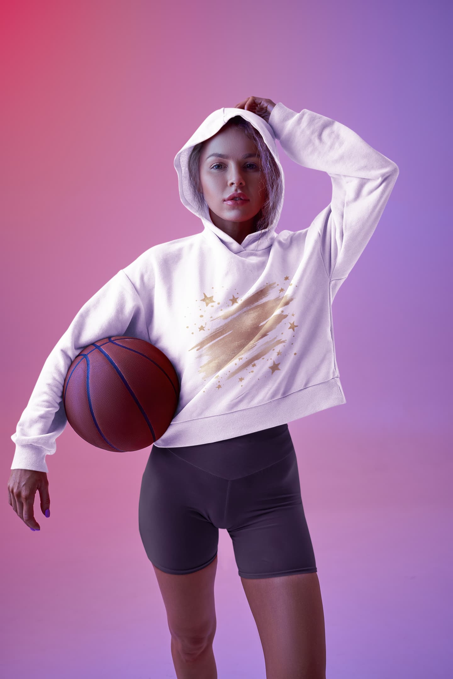 Women's White Crop Hoodies
