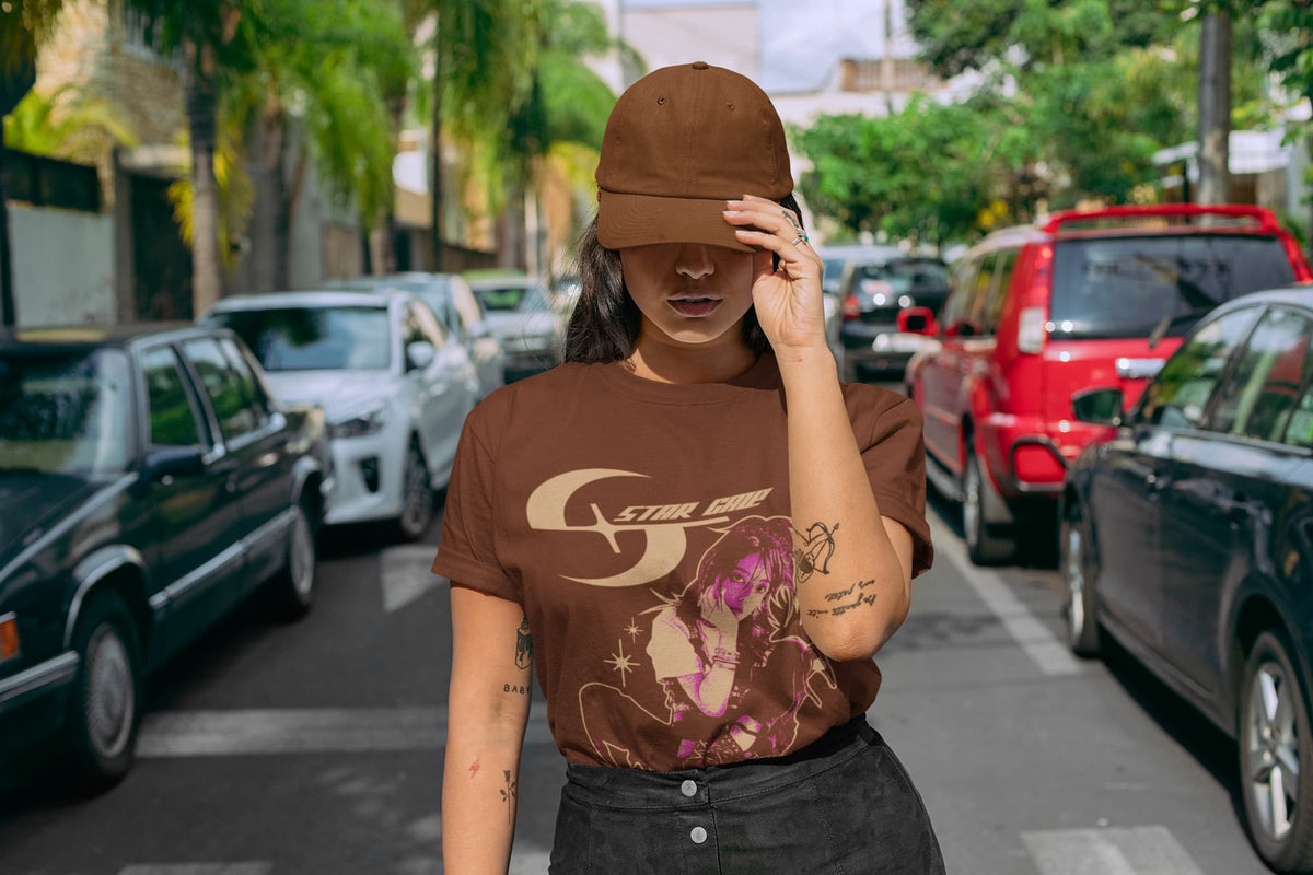 Women's Coffee Brown Round Neck T-shirts