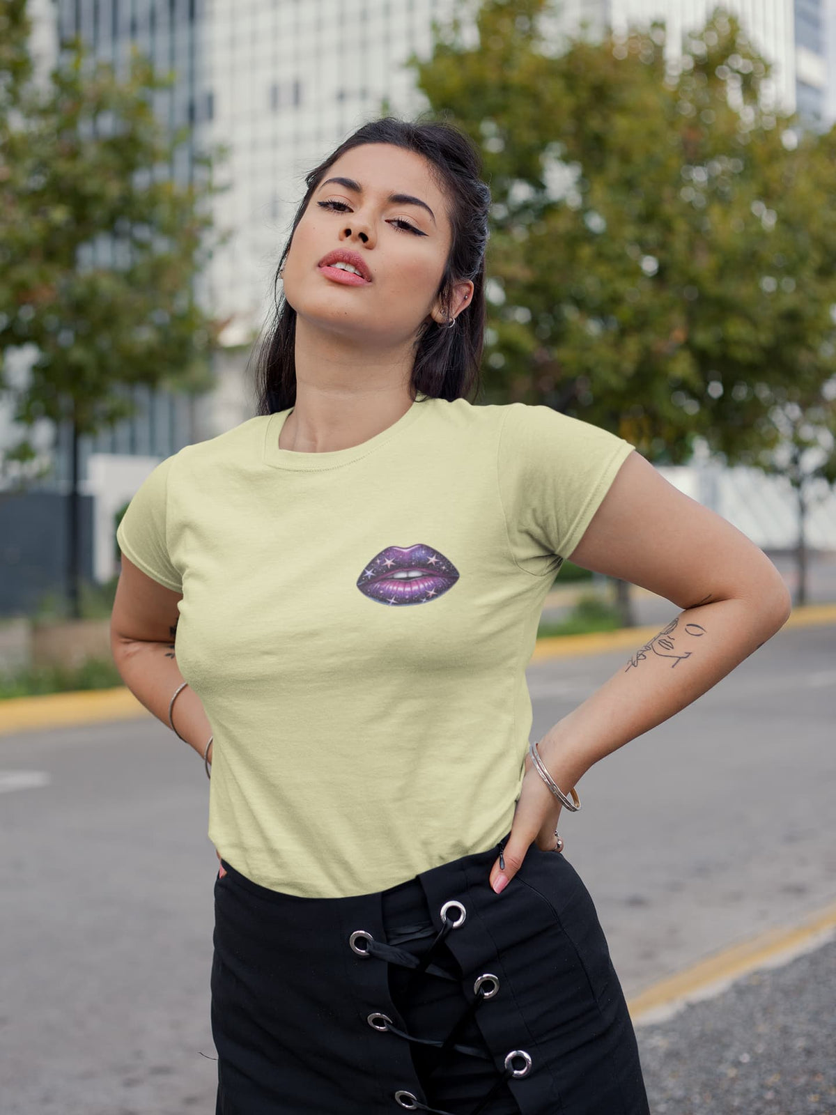 Women's Butter Yellow Round Neck T-shirts
