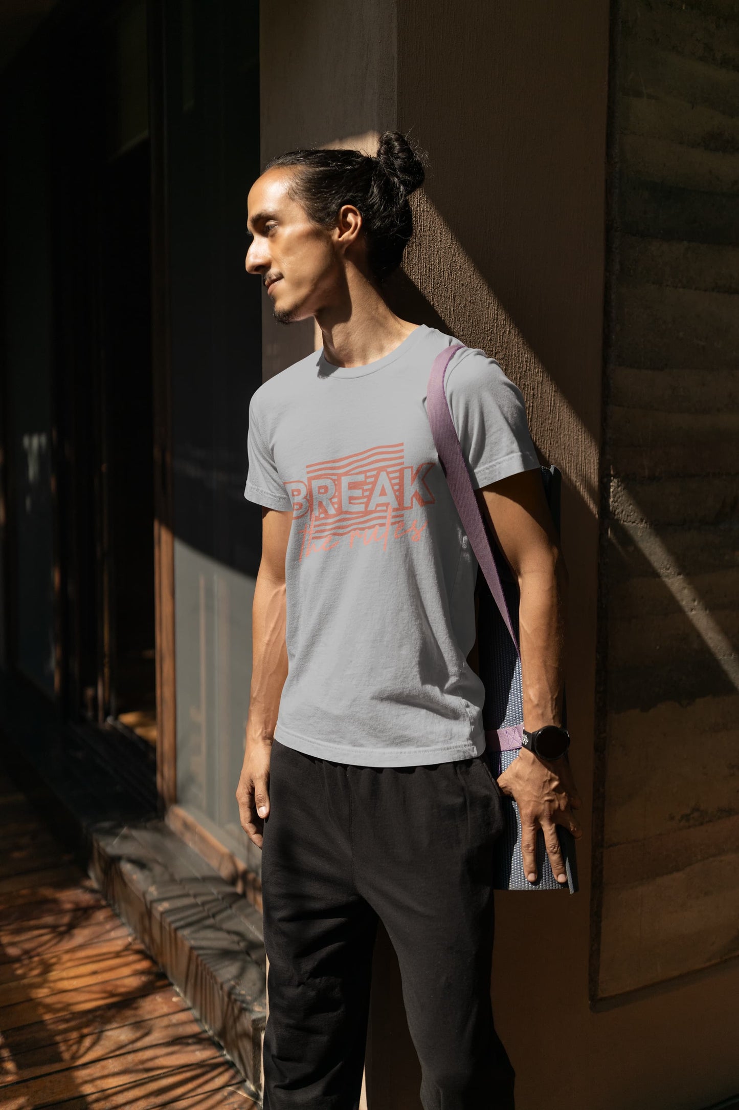 Men's Melange Grey Round Neck T-shirts
