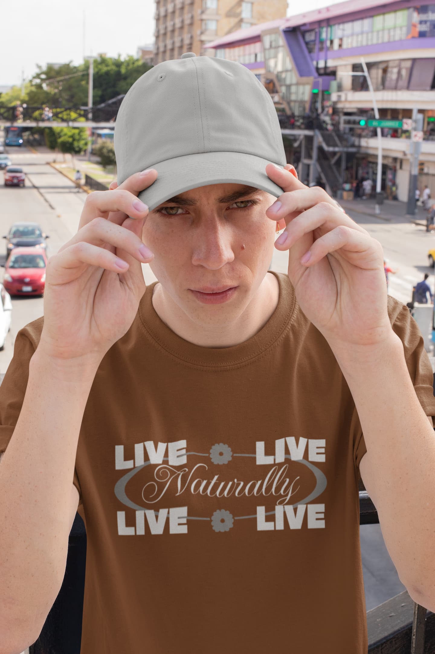 MENS COFFEE BROWN ROUNDNECK T-SHIRT