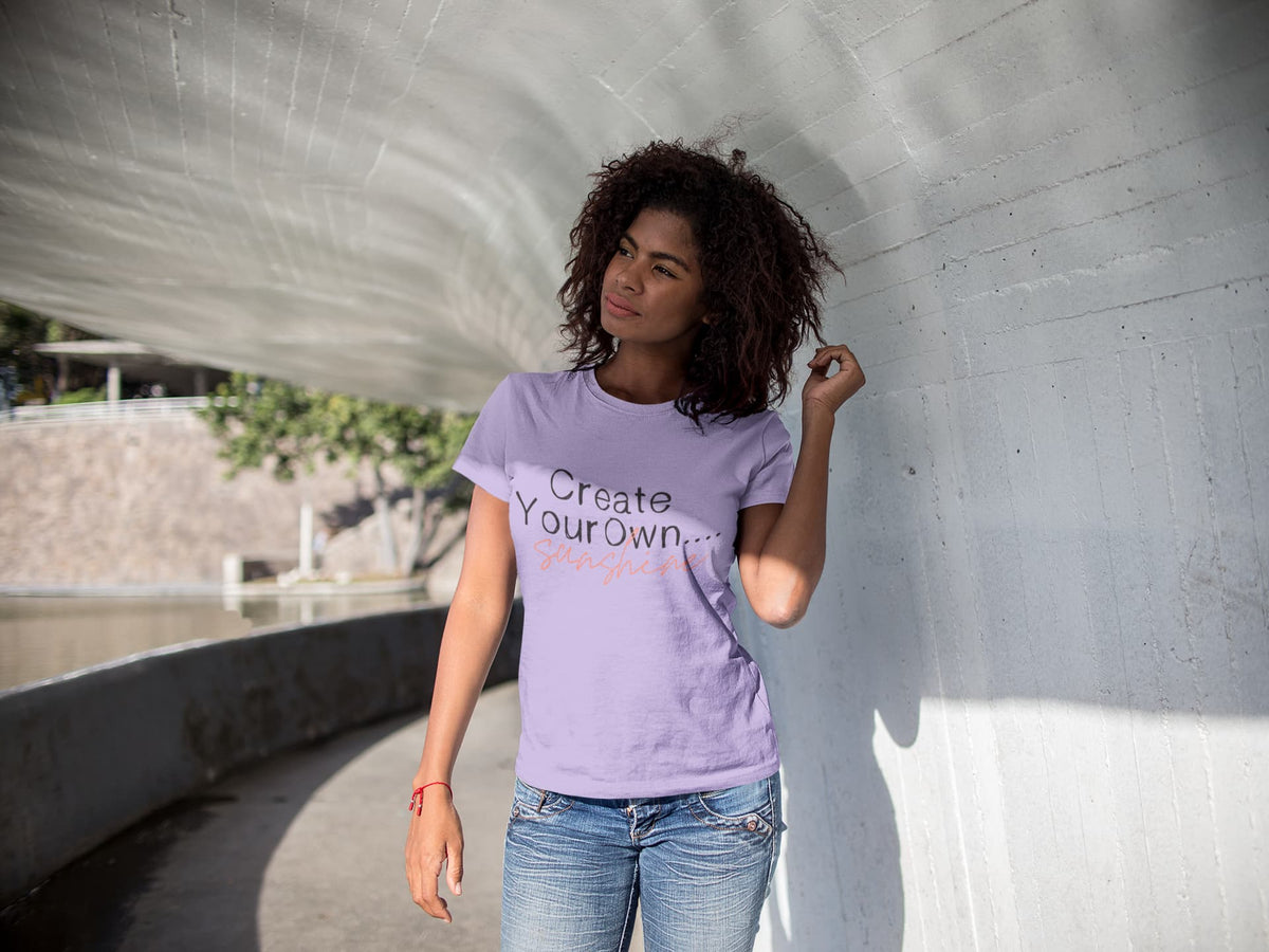 Women's Iris Lavender Round Neck T-shirts