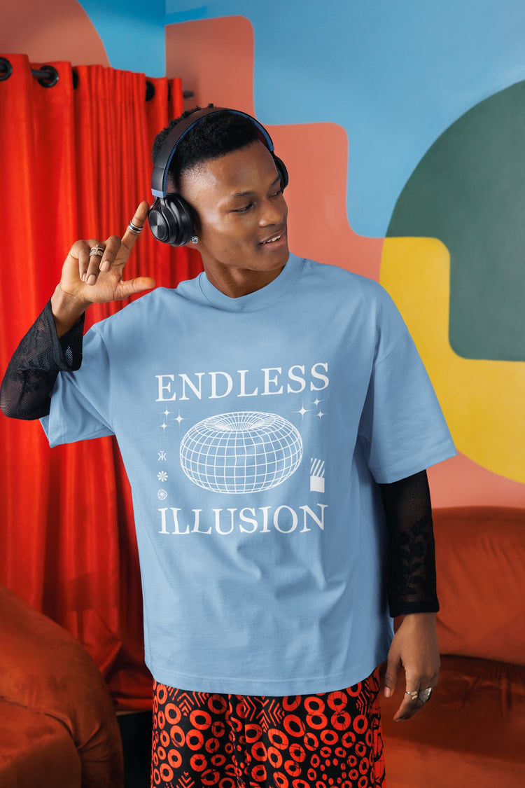 UNISEX BABY BLUE OVERSIZED T-SHIRT