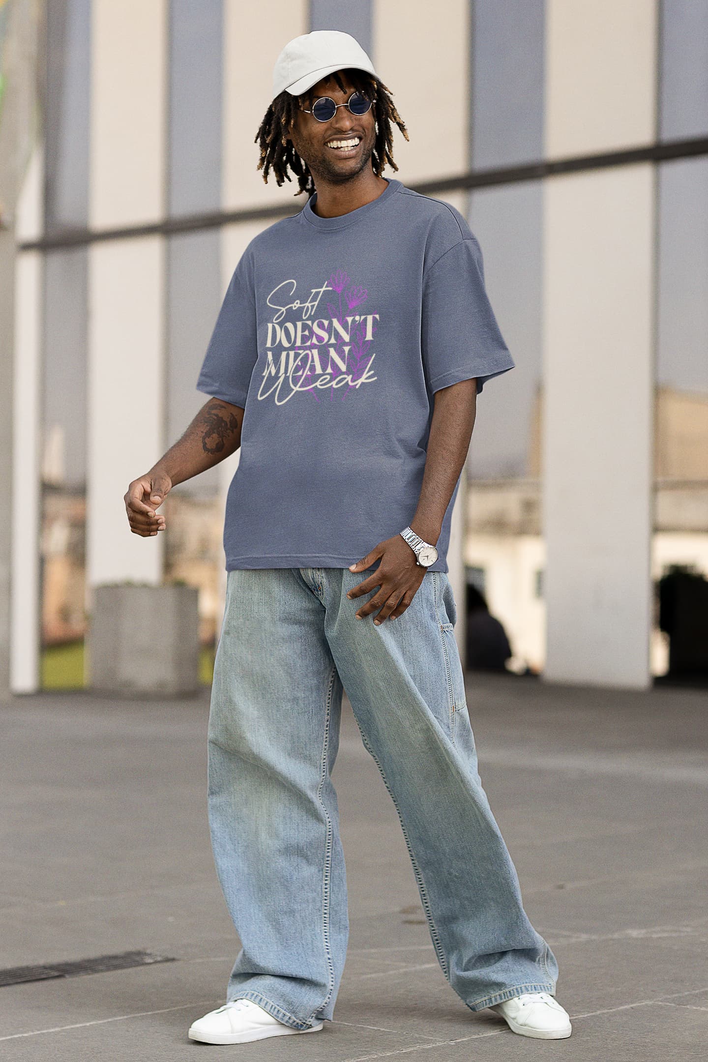 MENS STEEL GREY OVERSIZED T-SHIRT