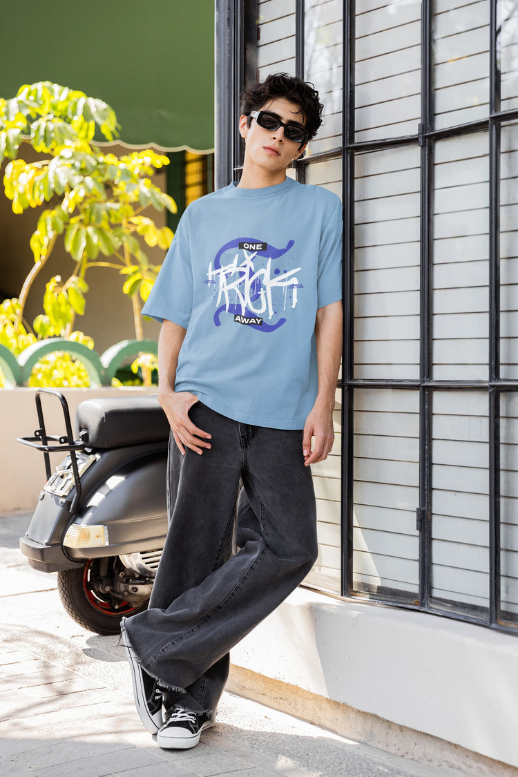MENS BABY BLUE OVERSIZED T-SHIRT