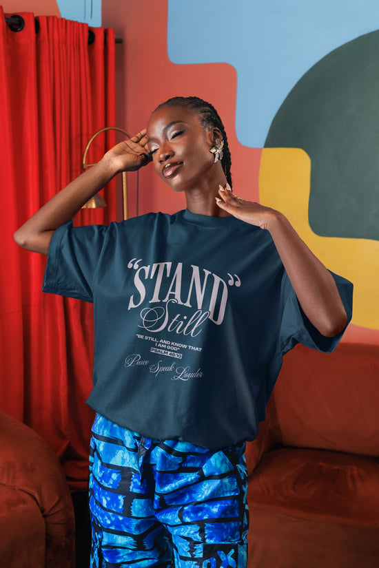 UNISEX NAVY BLUE OVERSIZED T-SHIRT