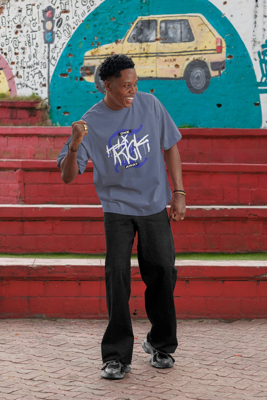 MENS STEEL GREY OVERSIZED T-SHIRT