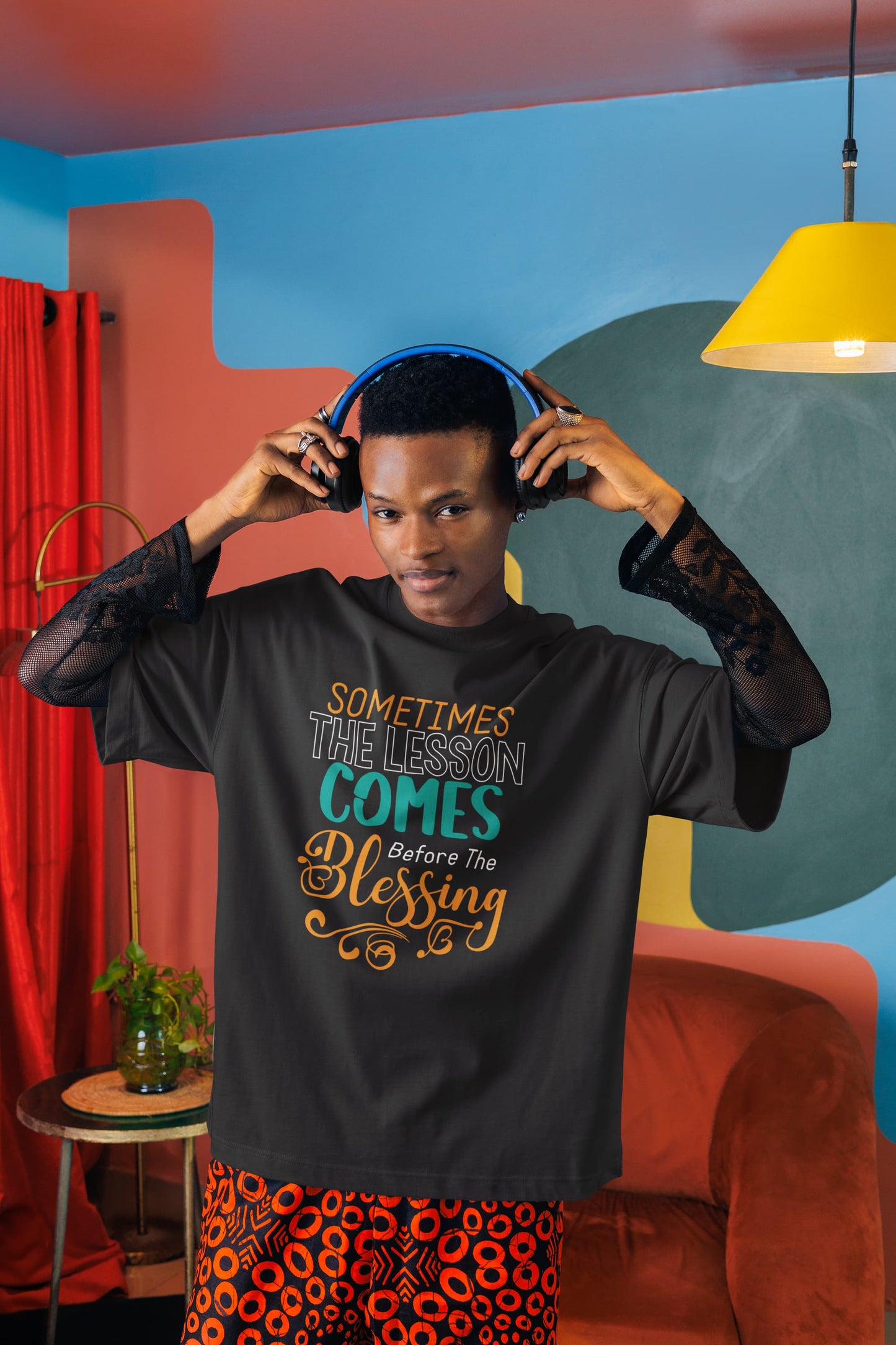 MENS BLACK OVERSIZED T-SHIRT