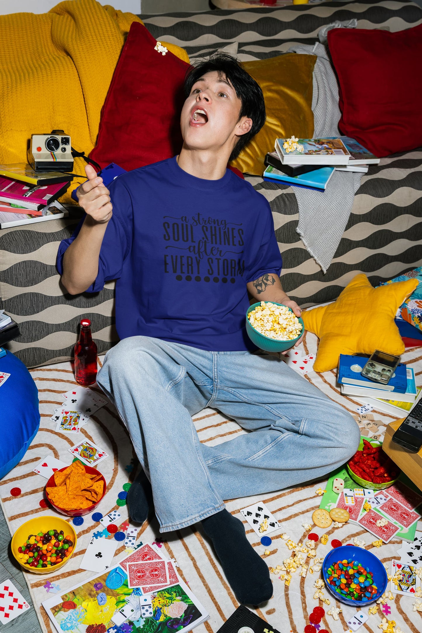 MENS ROYAL BLUE OVERSIZED T-SHIRT