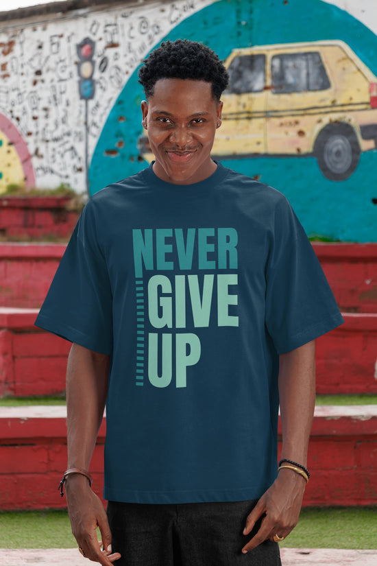 MENS NAVY BLUE OVERSIZED ROUNDNECK T-SHIRT