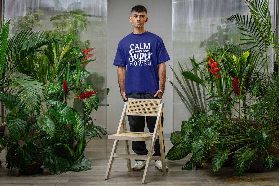 MENS ROYAL BLUE OVERSIZED T-SHIRT