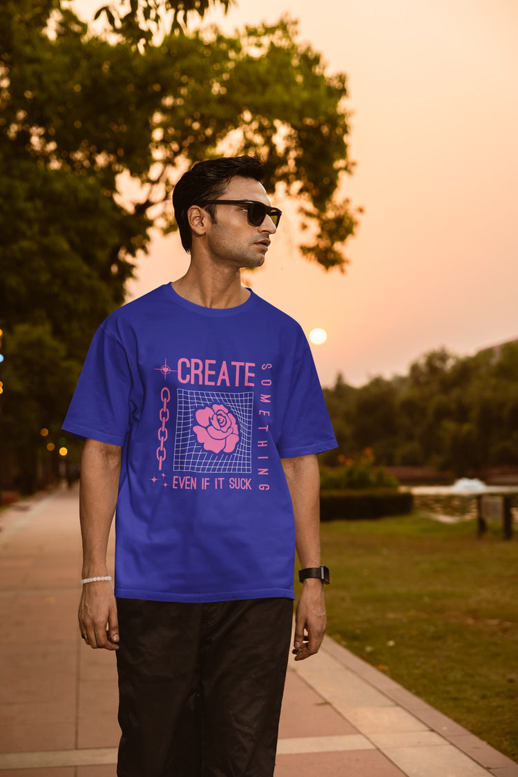 UNISEX ROYAL BLUE OVERSIZED T-SHIRT