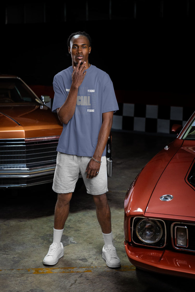 UNISEX STEEL GREY OVERSIZED T-SHIRT