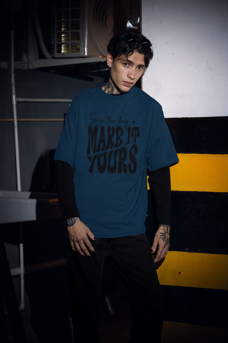 MENS NAVY BLUE OVERSIZED T-SHIRT