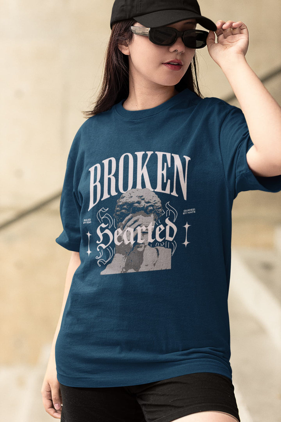 UNISEX NAVY BLUE OVERSIZED T-SHIRT