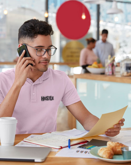 MENS LIGHT PINK POLO T-SHIRT