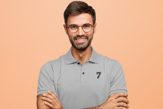 Men's Melange Grey Polo T-shirts