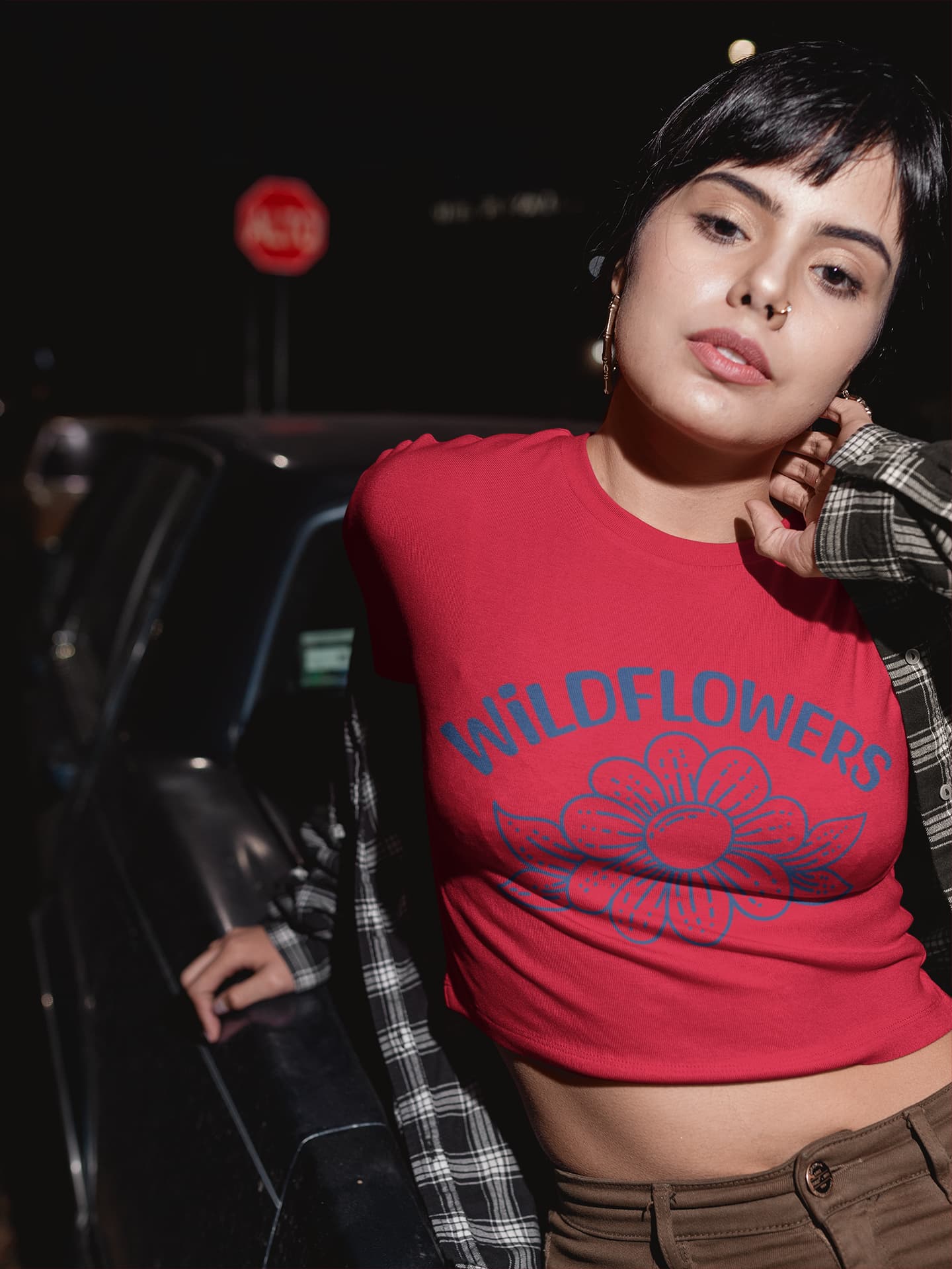 Women's Red Crop Tops