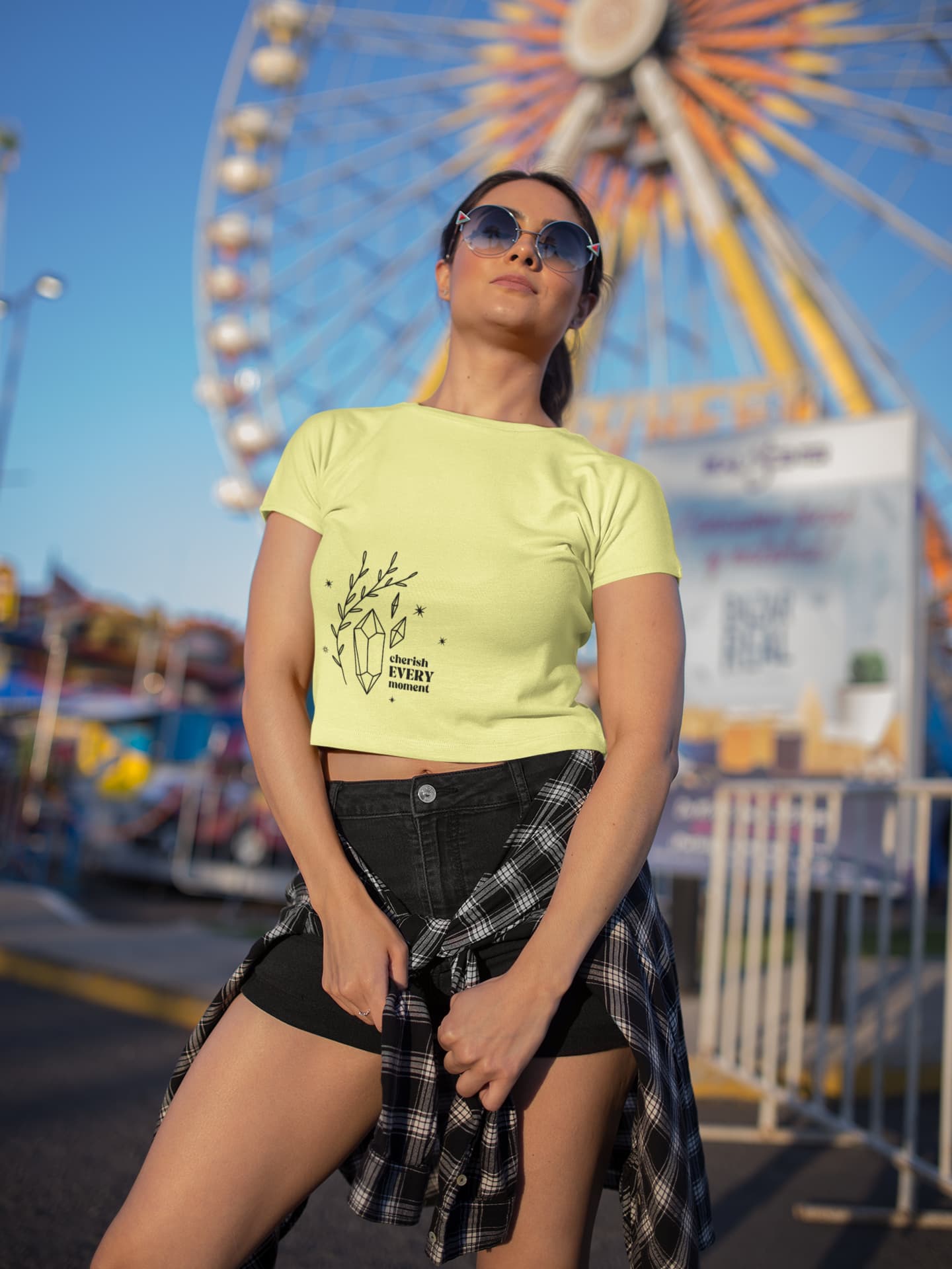 Women's Butter Yellow Crop Tops