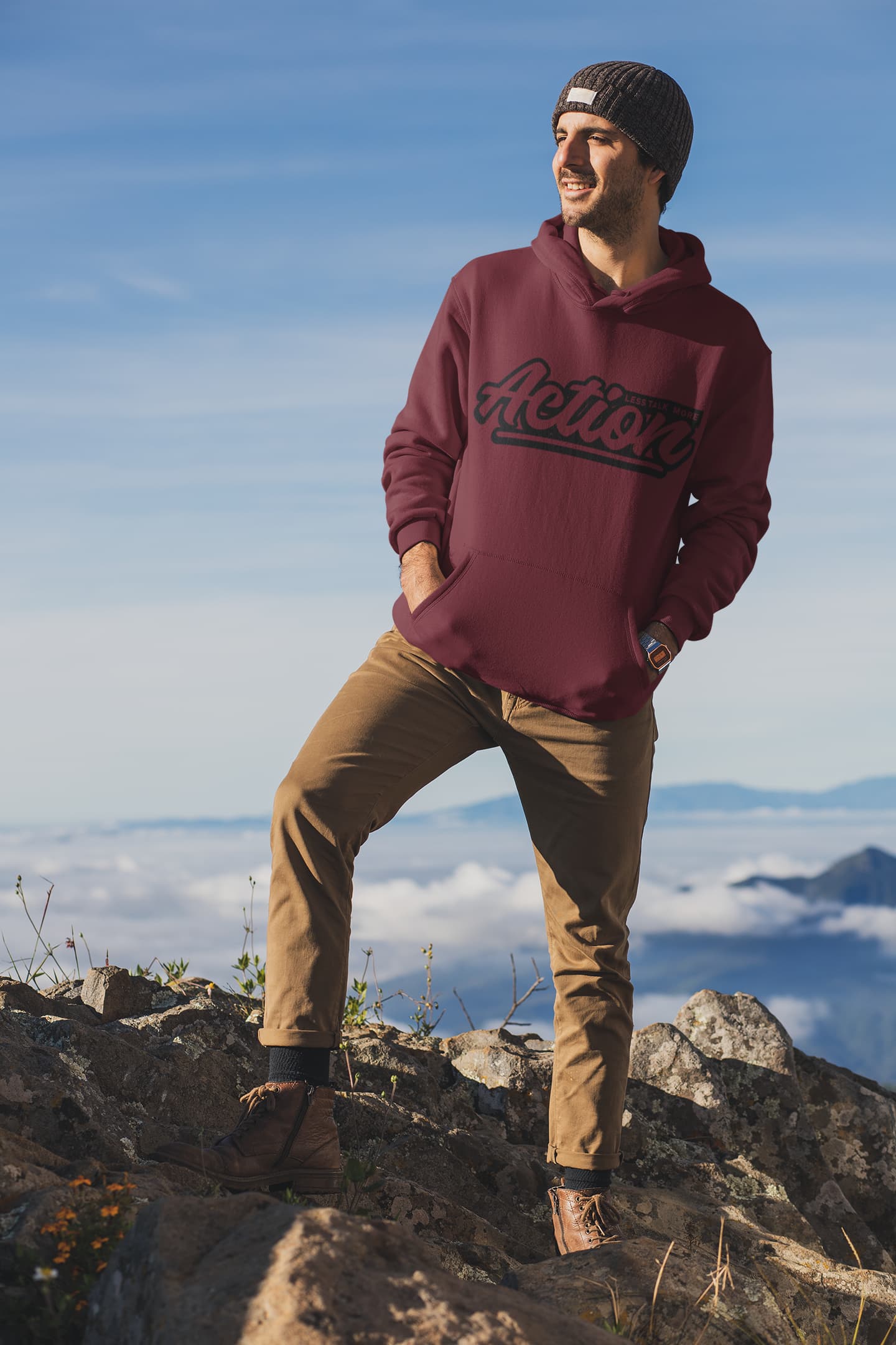 Men's Maroon Hoodies