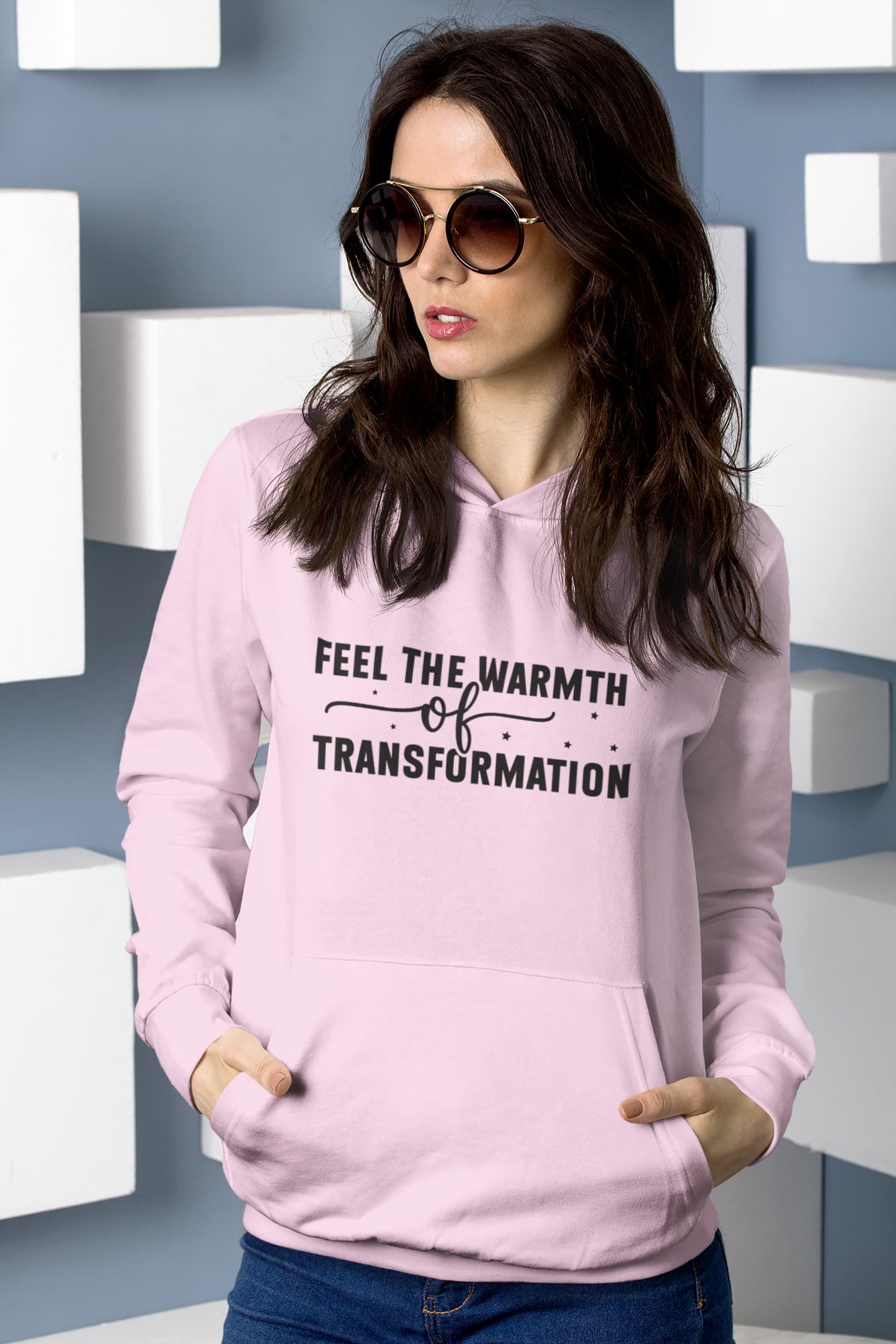 WOMENS LIGHT PINK HOODIES