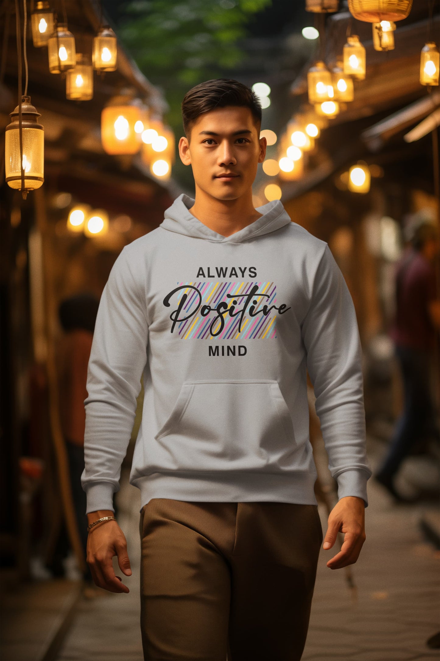 Men's Melange Grey Hoodies