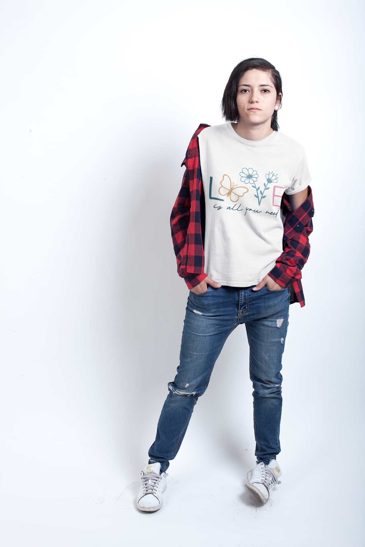 Women's White Round Neck T-shirts