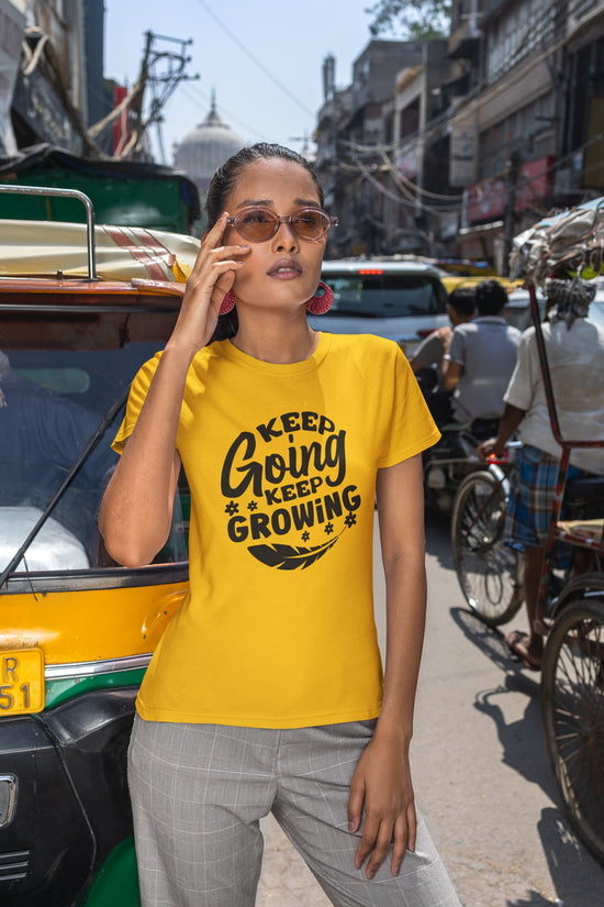 WOMENS GOLDEN YELLOW ROUNDNECK T-SHIRT