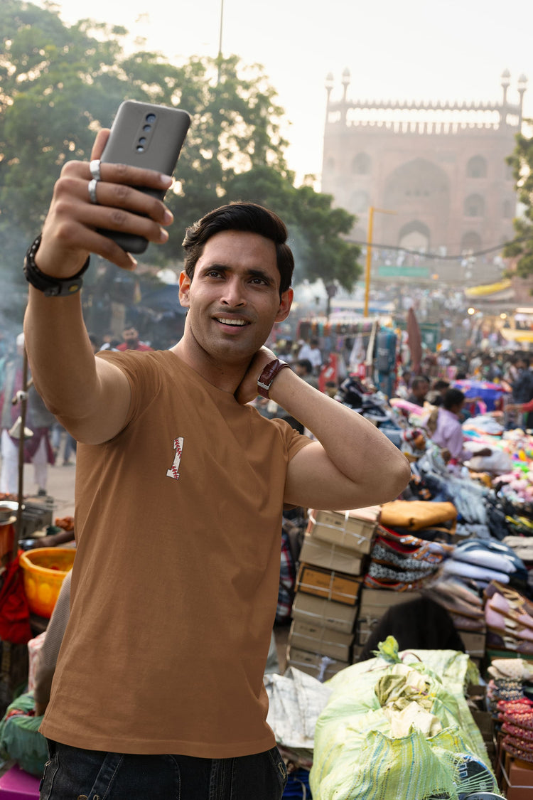 MENS CHOCOLATE BROWN ROUNDNECK T-SHIRT