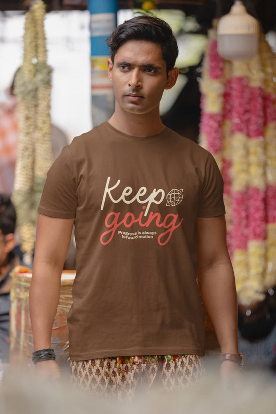 MENS COFFEE BROWN ROUNDNECK T-SHIRT