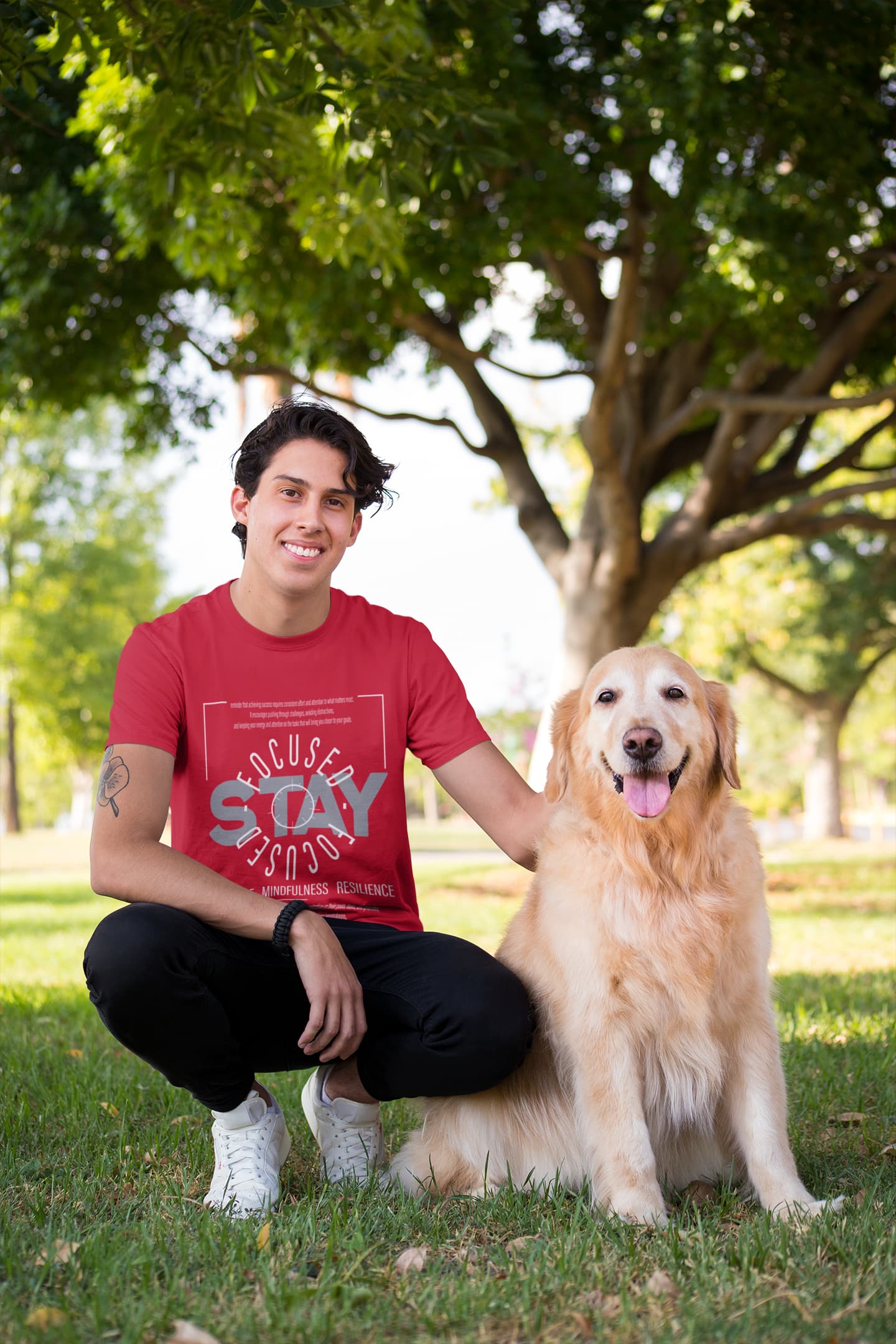 Men's Red Round Neck T-shirts