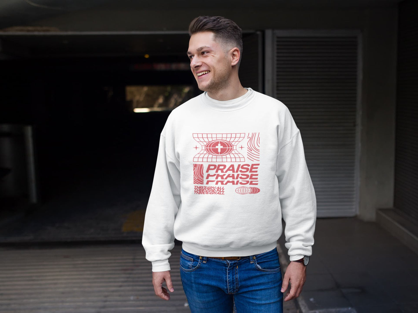 MENS WHITE SWEATSHIRT