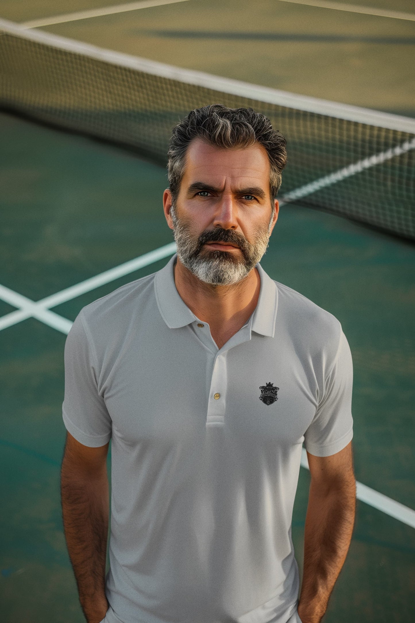 Men's Melange Grey Polo T-shirts