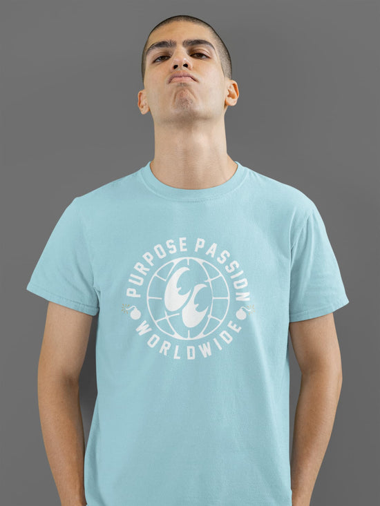 MENS SURF BLUE ROUNDNECK T-SHIRT