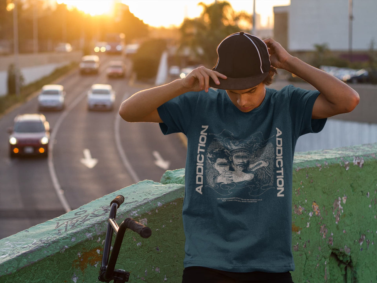 Men's Navy Blue Round Neck T-shirt