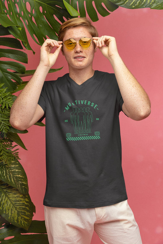 MENS BLACK VNECK T-SHIRT