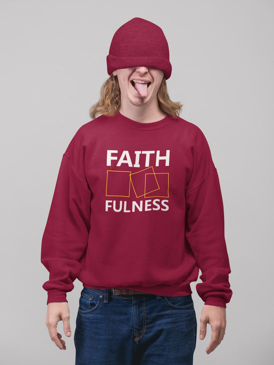 Person wearing a maroon sweatshirt with &