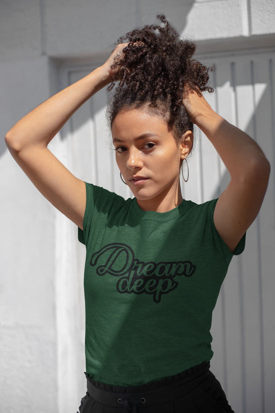 WOMENS OLIVE GREEN ROUNDNECK T-SHIRT