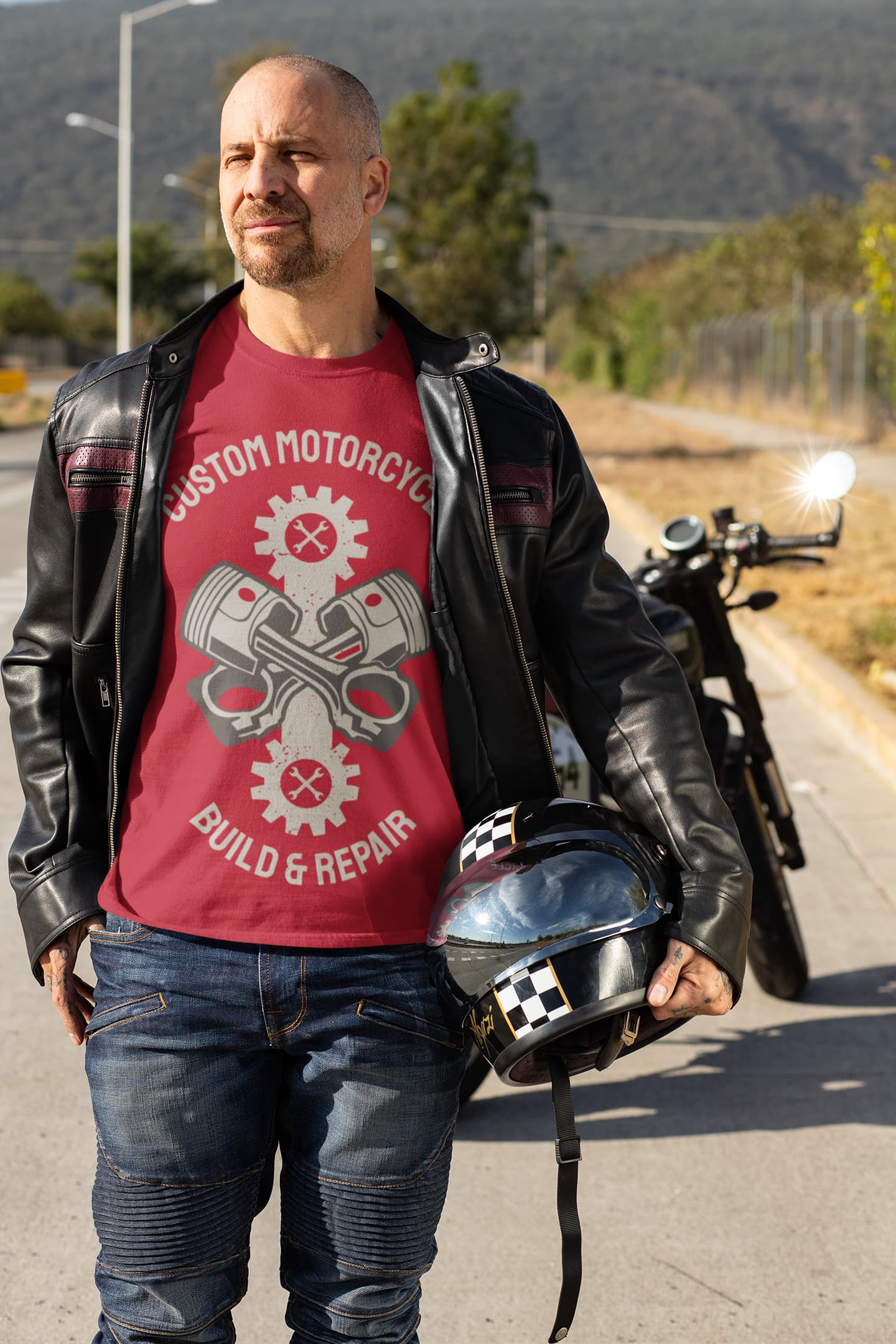 Men's Red Round Neck T-shirts