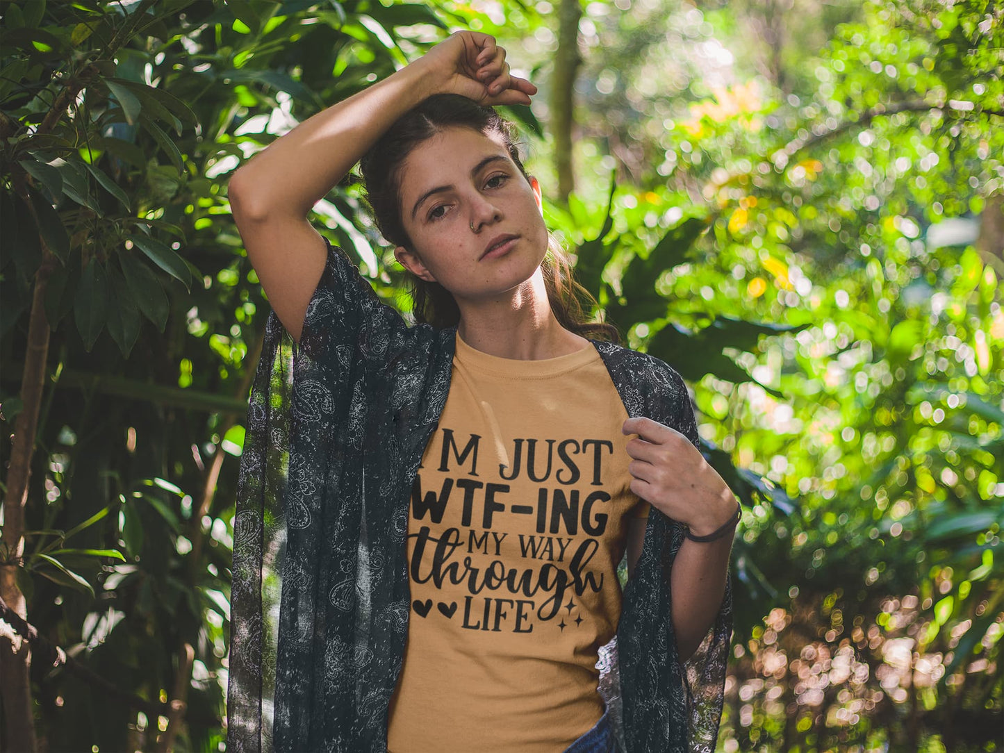 Women's Mustard Yellow Round Neck T-shirts