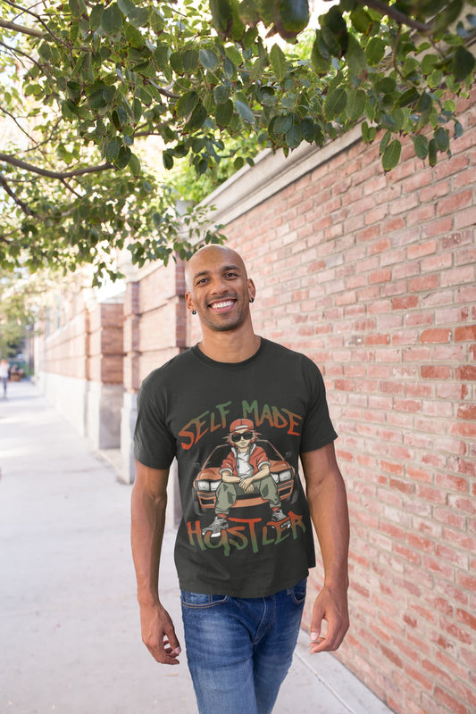 Men's Black Round Neck T-shirts