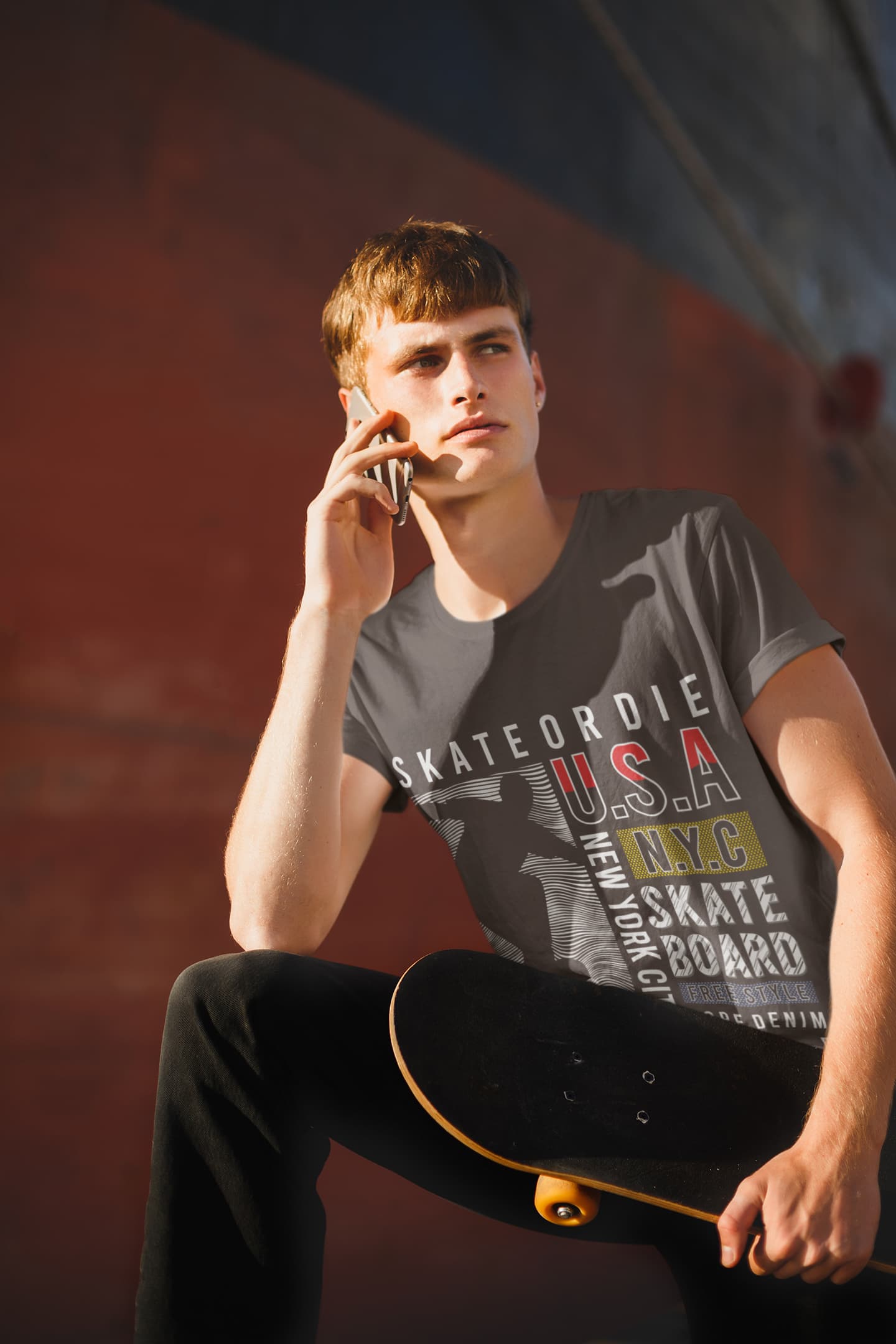 Men's Charcoal Grey Round Neck T-shirts