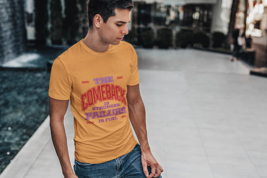 Men's Mustard Yellow Round Neck T-shirt