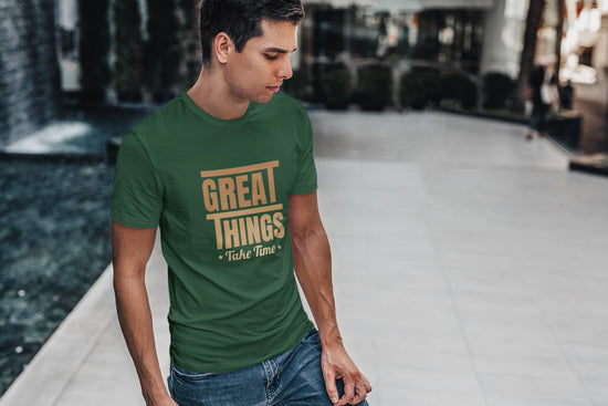 MENS OLIVE GREEN ROUNDNECK T-SHIRT