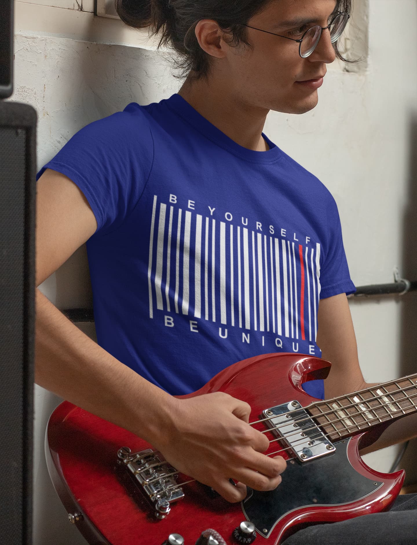 Men's Royal Blue Round Neck T-shirts